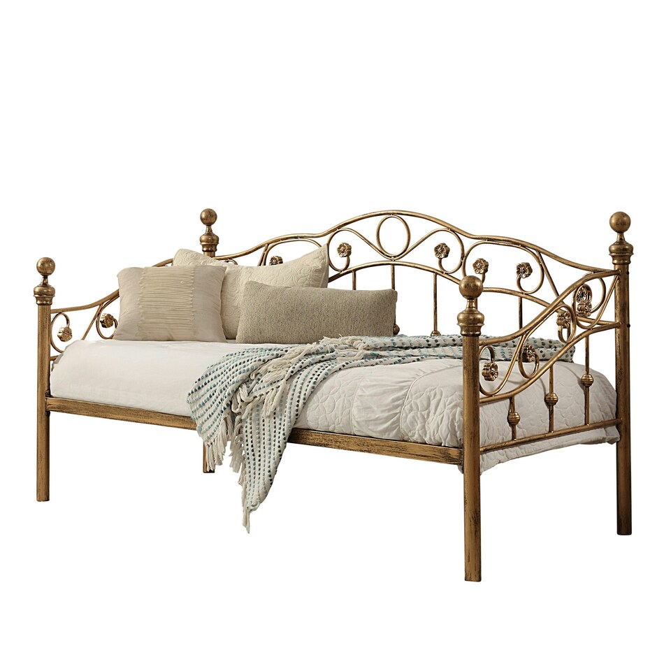 image 1 of Essendon Vintage Living Room Bedroom Antique Brass Metal Day Bed (Single)
