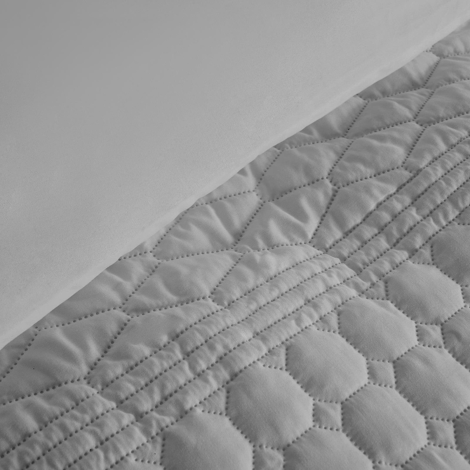 image 1 of OHS Tribal Geometric Embossed Textured Duvet Bedding Set, Super King - Grey