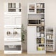 image 6 of HOMCOM 169cm Tall Kitchen Pantry Storage Cabinet with Microwave Shelf | White | White
