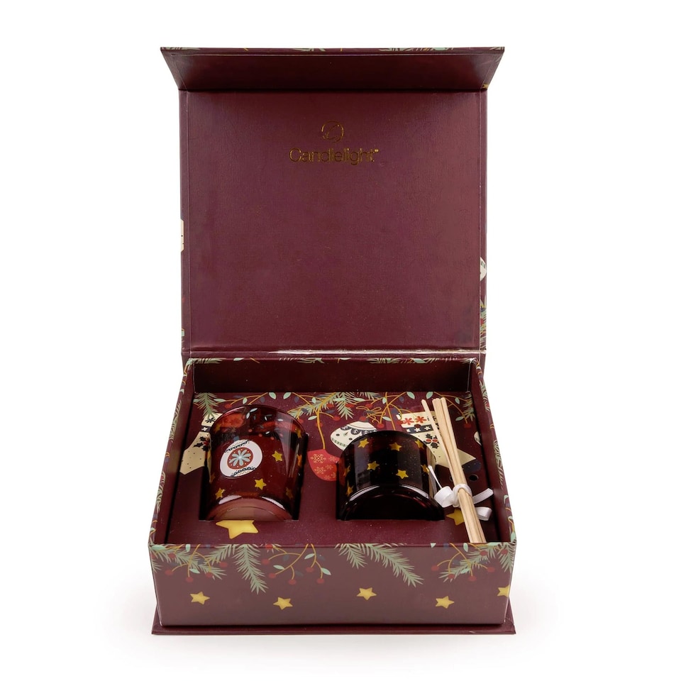 image 1 of Candlelight Christmas Reed Diffuser and Candle Gift Set