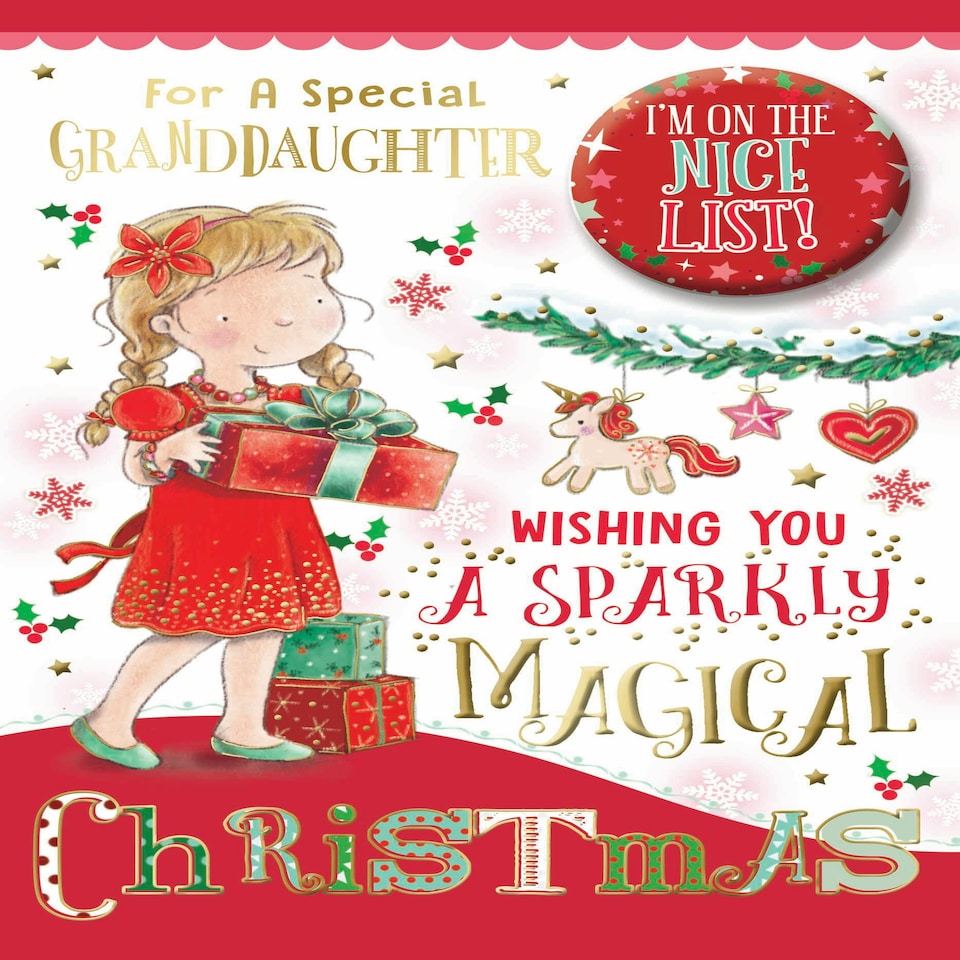 image 1 of For a Special Granddaughter Sparkly Magical Christmas Card