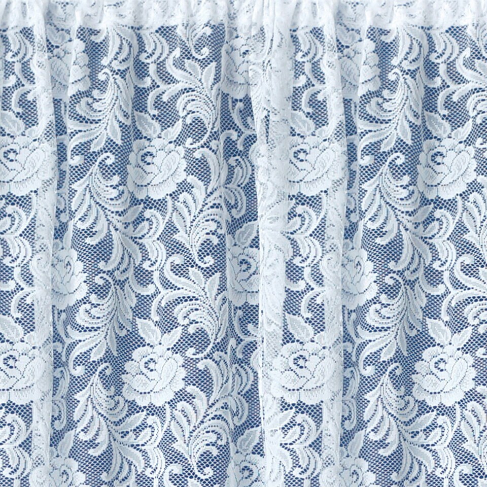 image 1 of Kew White Flounce 200 x 68 cm Heavy Weight Traditional Flounce Pre Cut Net Panel