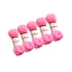 image 1 of Pack of 5 Pink Acrylic Yarn Rolls – 10g each, 4 Strand 8 Ply Knitting Wool