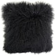image 1 of SNUGRUGS Mongolian Sheepskin Cushion - Square - 40cm x 40cm Black | 40cmx40cm