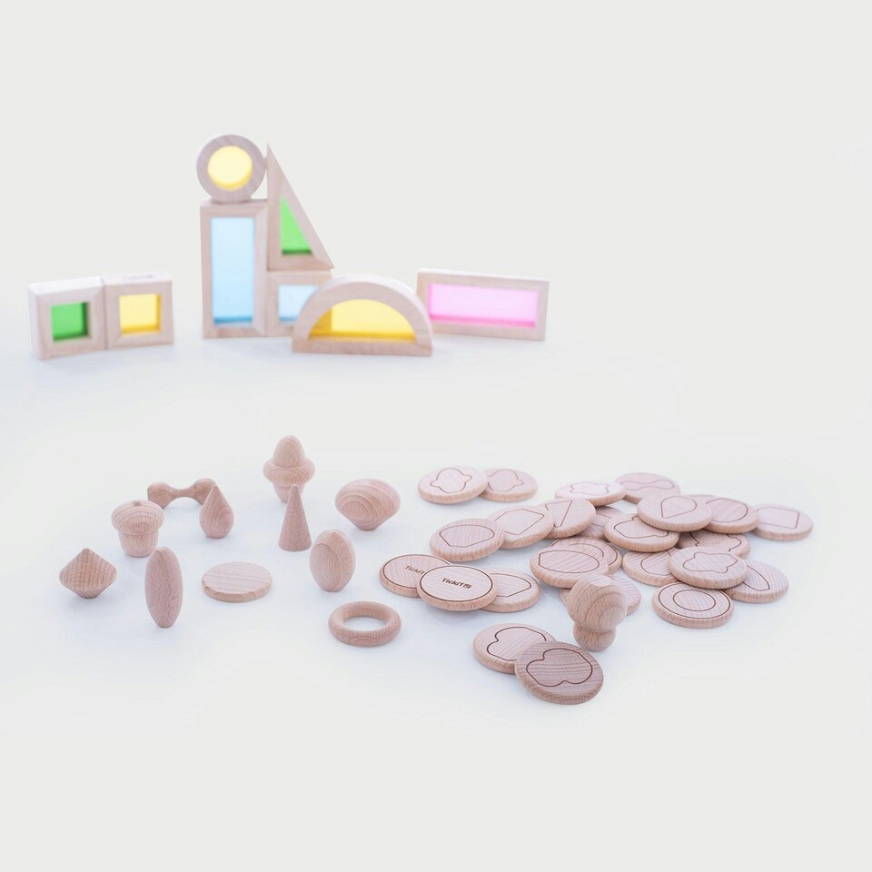 image 1 of Wooden Treasures Touch & Match Set