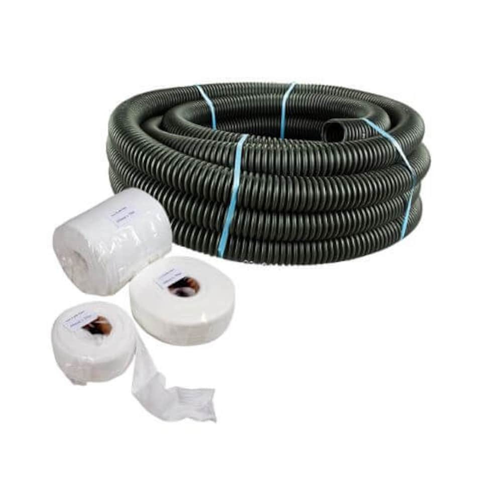 PBSL Group Perforated Land Drain and Filter Sleeve Kit - 60mm O.D. x 25m
