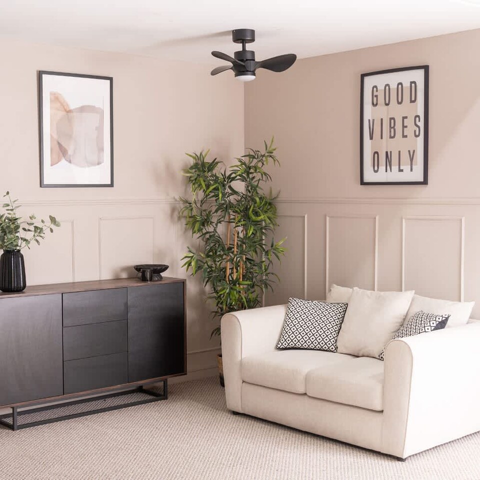 image 1 of ValueLights Black 24 Inch Ceiling Fan Integrated LED & Remote