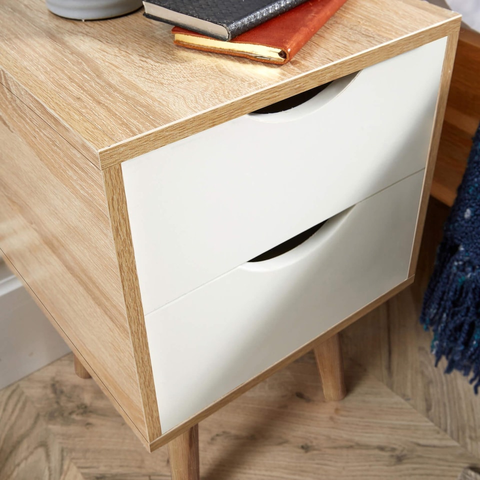 image 1 of Bedside Table Nightstand Compact Design 2 Drawers