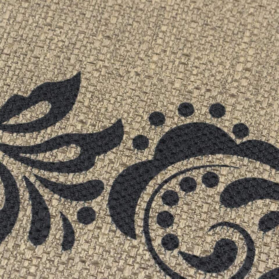 image 1 of JVL Elegance Machine Washable Entrance Runner Doormat, 50x150cm - Scroll