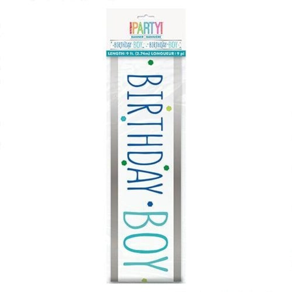 image 1 of Birthday Boy Foil Banner 274cm Multi