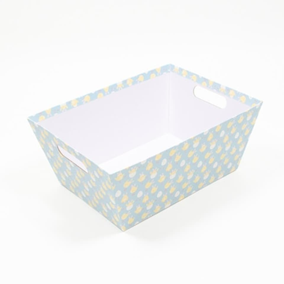 image 1 of Easter Chicks Light Blue Rectangular Hamper Basket 33cm