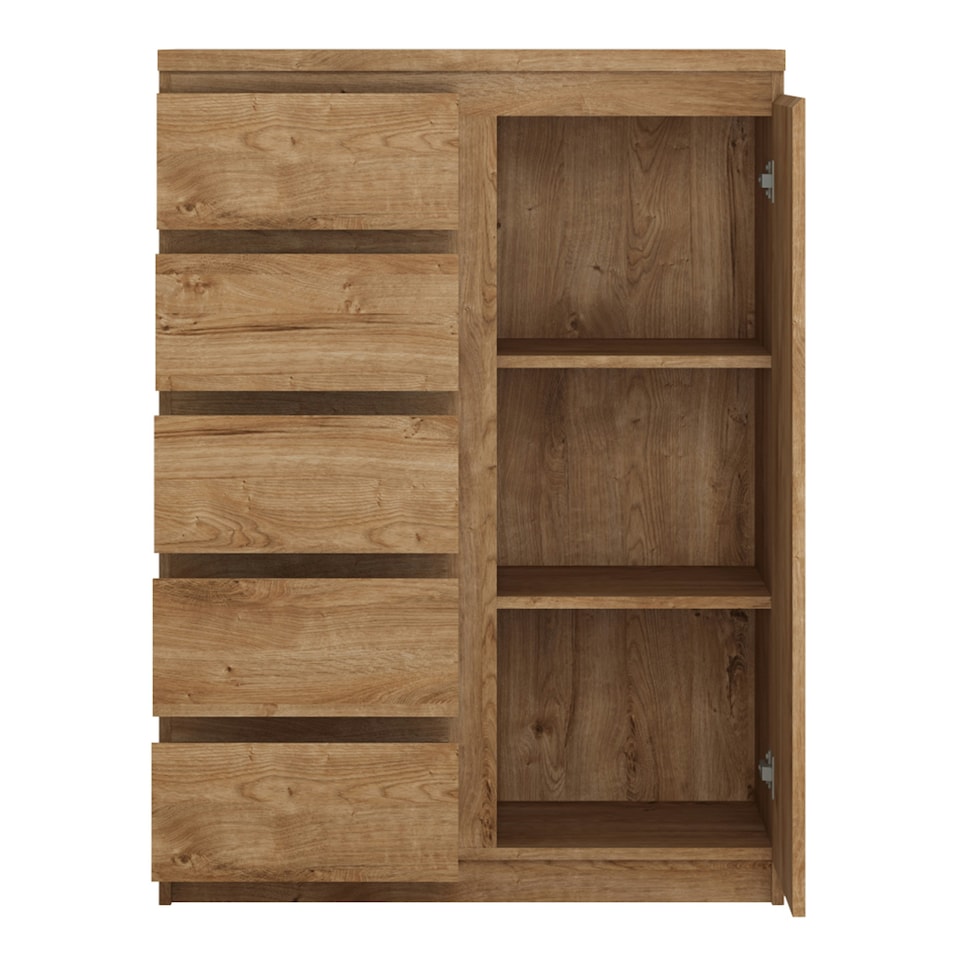 image 1 of Fribo 1 Door 5 Drawer Cabinet in Oak