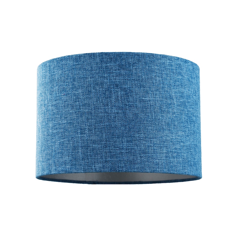 image 1 of Contemporary and Sleek 12 Inch Midnight Blue Linen Drum Lamp Shade 60w Maximum | Blue
