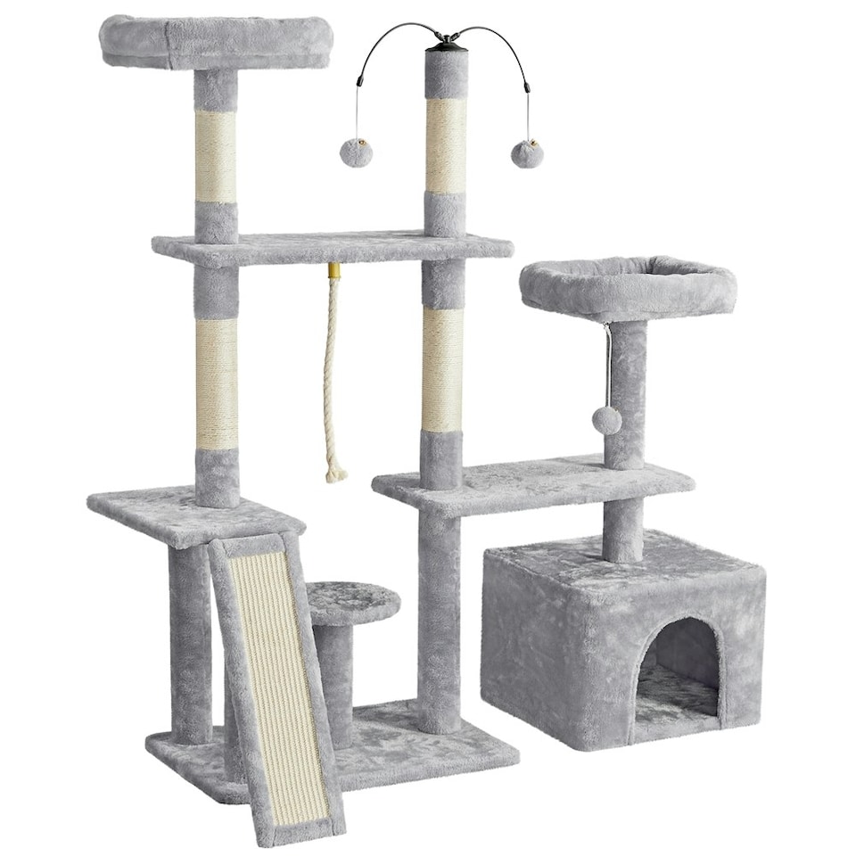 image 1 of Yaheetech 135.5 cm Cat Activity Tower Play Center Light Grey