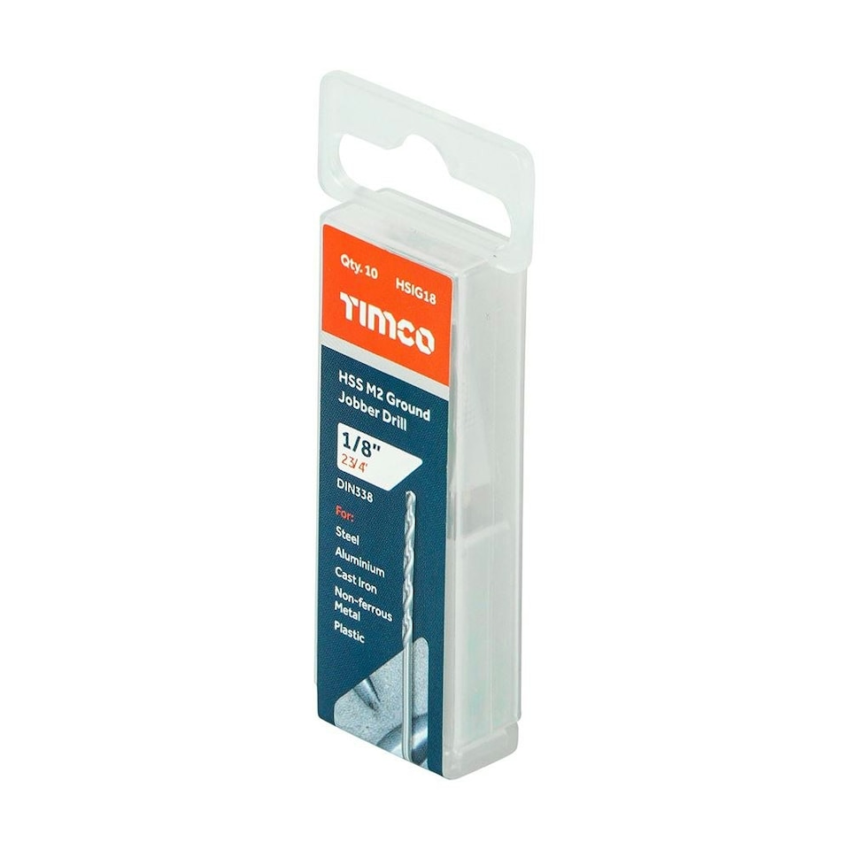image 1 of Timco - Ground Jobber Drills - HSS M2 (Size 1/8" - 10 Pieces)