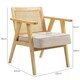image 3 of HOMCOM Rattan Armchair with Wood Frame Seat Cushion for Living Room Bedroom