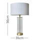 image 3 of ValueLights Matte Gold Table Lamp Drum White Shade