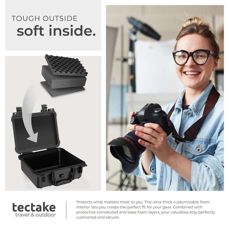 image 1 of Hard Shell Camera Case - foam inserts, waterproof, temperature resistant | Black | black | 1