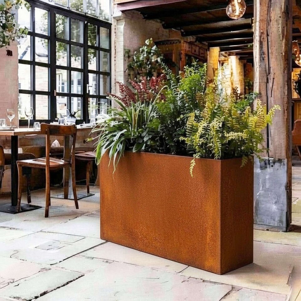 image 1 of Large Metal Planter 90cm x 82cm - Pre Rusted | Bronze | Pre Rusted | 1