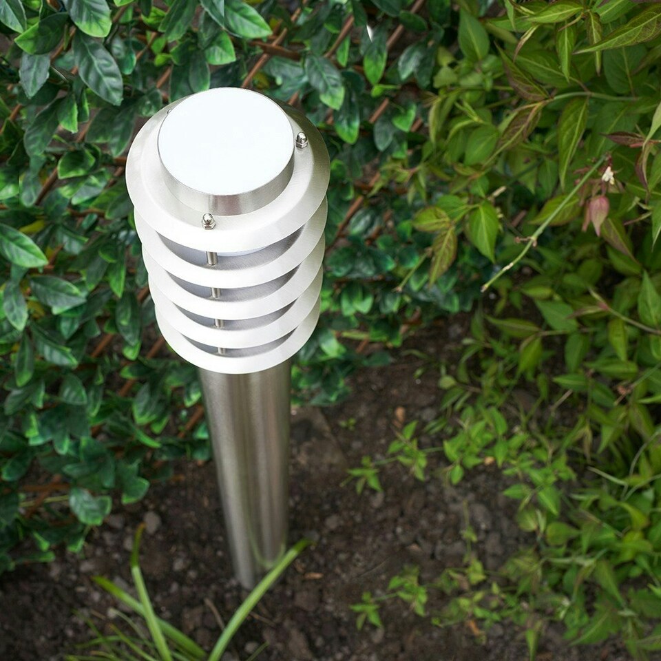 image 1 of ValueLights Wharf Silver Outdoor Bollard Light Chrome
