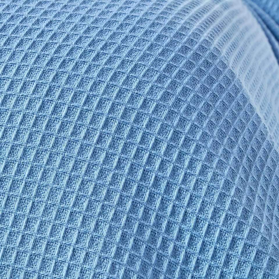 Homescapes Organic Cotton Waffle Blanket/ Throw Blue - 250 x 230 cm ...