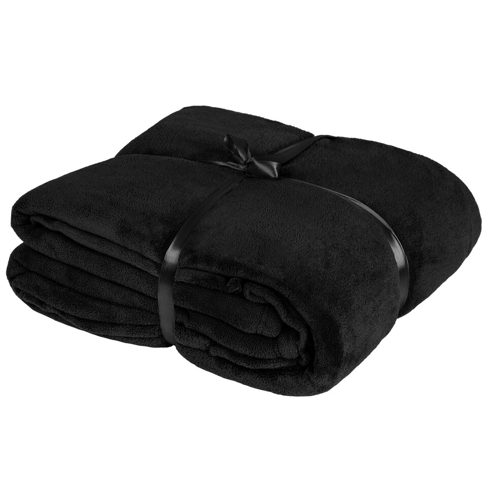 image 1 of Blanket with Sleeves - wearable snuggle throw with arms | Black | black | XL | 1