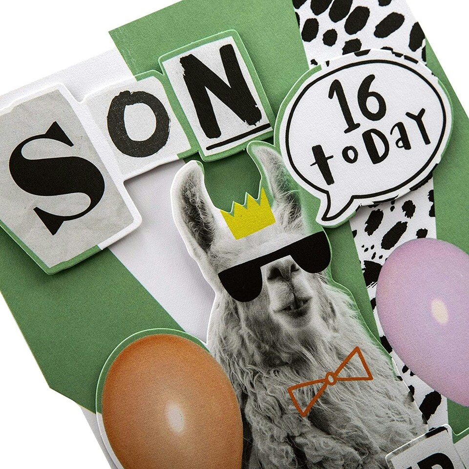 image 1 of Son 16th Birthday Card Die-Cut 3D Design