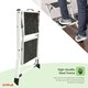 image 10 of Oypla Foldable 2 Step Ladder Stepladder Non Slip Tread Safety Steel Portable Step Stool White