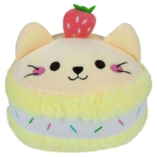Macaroon Cat Soft Toy Cute Plushie Huggable Cuddly Stuffed Toy 23cm Yellow