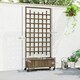 image 7 of Outsunny Wooden Trellis Planter, Raised Garden Bed with Wheels, Brown 