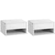 image 1 of HOMCOM Floating Bedside Table Set of 2 Wall Mounted Nightstand W/ Drawer Black