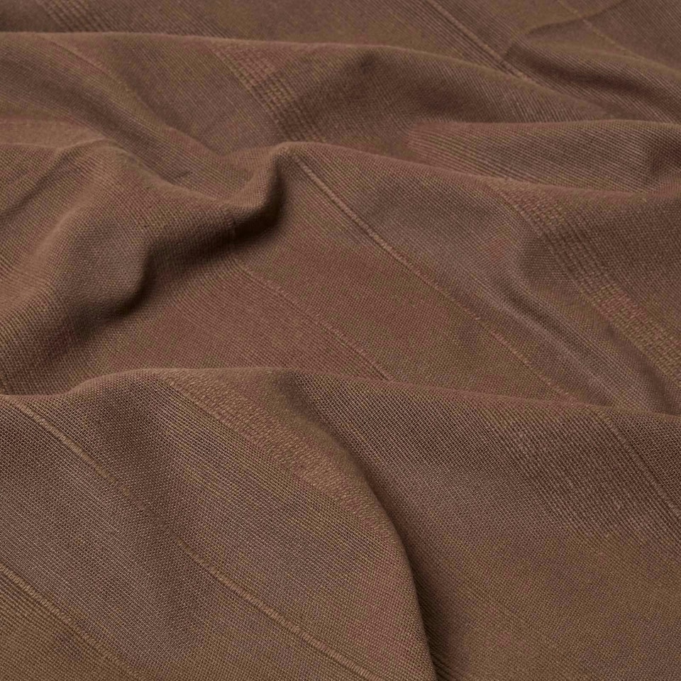image 1 of Homescapes Cotton Rajput Ribbed Chocolate Throw - 255 x 360 cm | Brown | 1