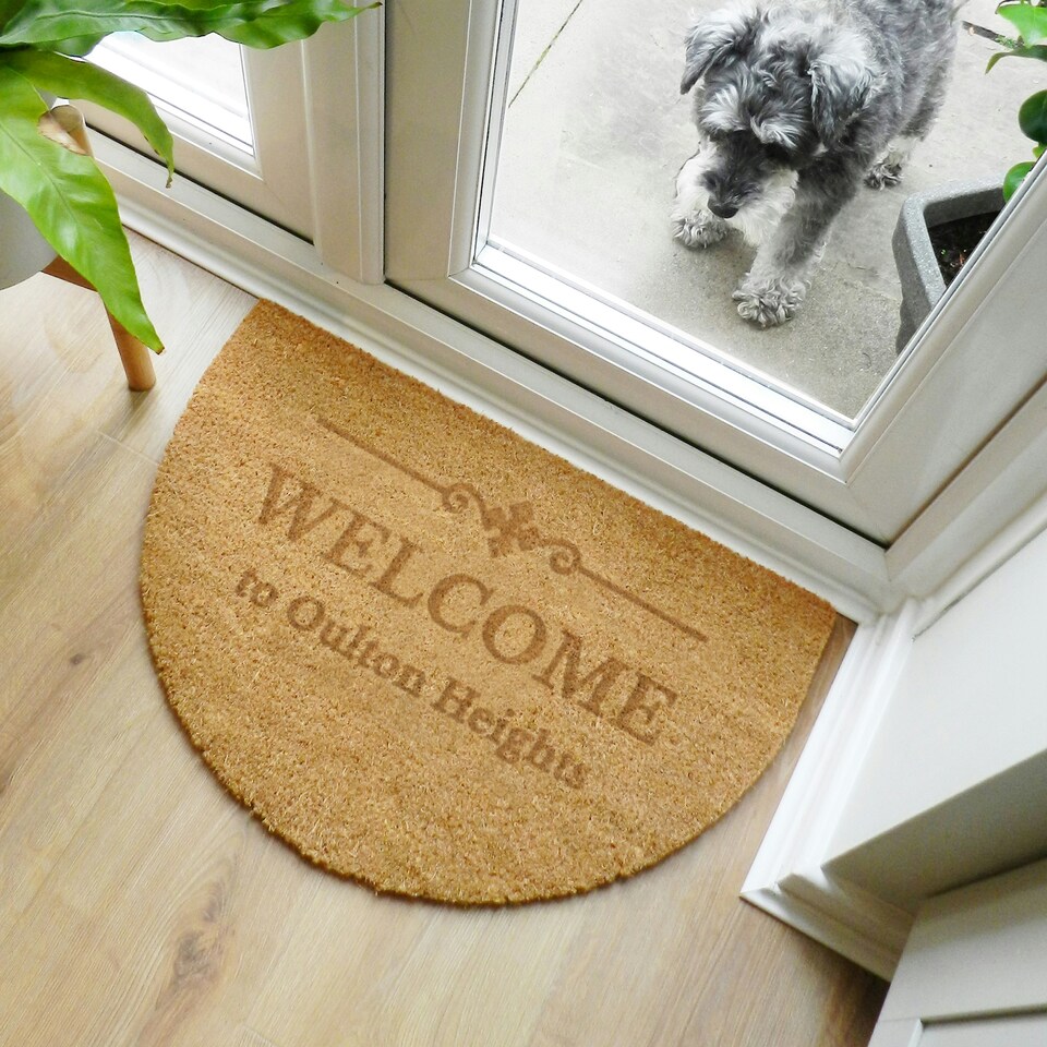 image 1 of Personalised Ornate Half Moon Indoor Doormat