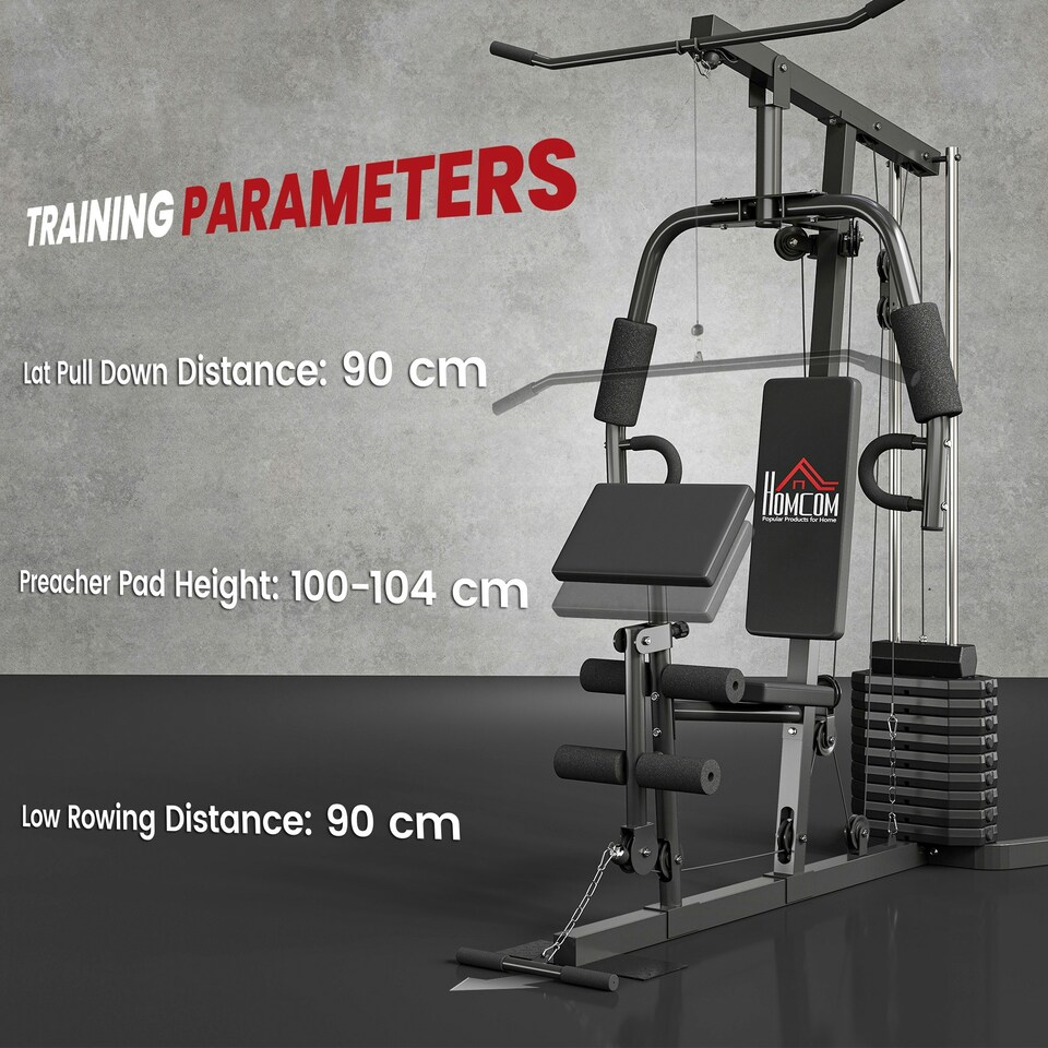 image 1 of HOMCOM Multi Home Gym Machine with 45kg Weight Stack for Full Body Workout