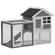 image 1 of PawHut Rabbit Hutch, Bunny Cage Outdoor Wooden House w/Tray & Ramp, Grey