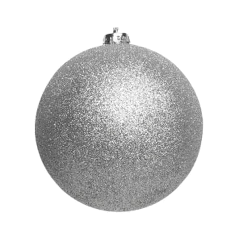 Dark Grey Glitter Shatterproof Christmas Bauble 15cm