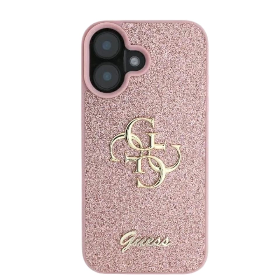 image 1 of Guess IML Glitter Circle Case with MagSafe for iPhone 16 6.1 Pink