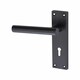 image 3 of Golden Grace Victorian T-Bar Straight Door Handles Lever Lock in Matt Black with 3 Lever Lock Set with 1 Pair of 3" Ball Bearing Hinges Black