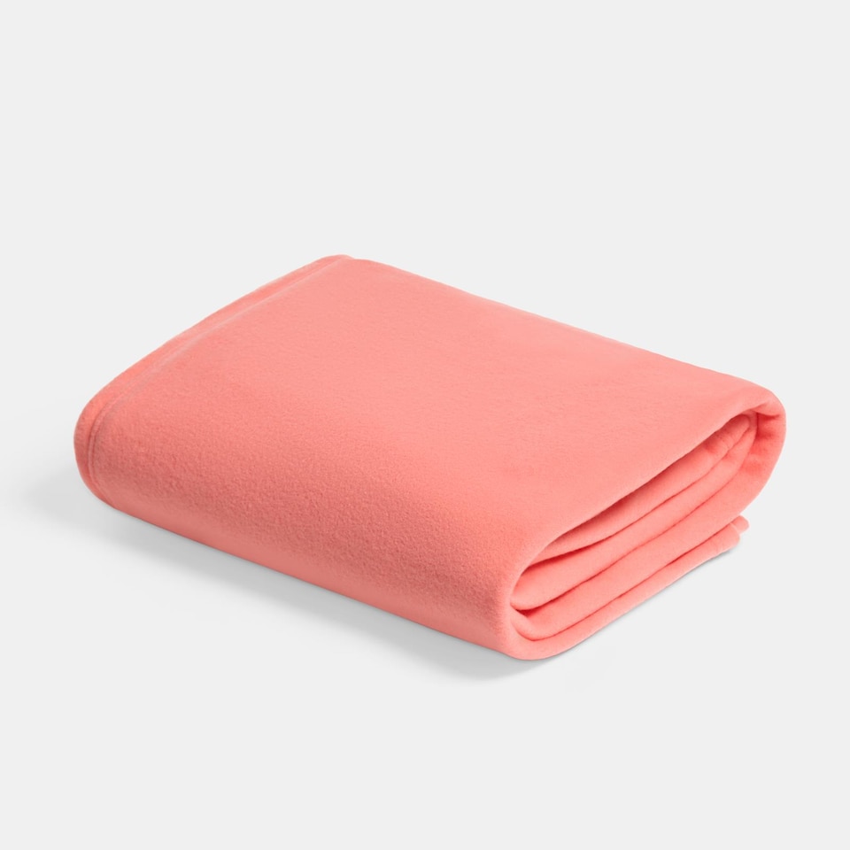 image 1 of OHS Soft Plush Polar Fleece Plain Throw | Pink | Coral - 200CMx240CM
