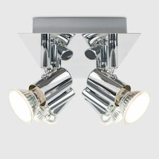 ValueLights Consul Spotlight Polished Silver Spotlight and GU10 Spotlight LED 5W Warm White 3000K Bulb