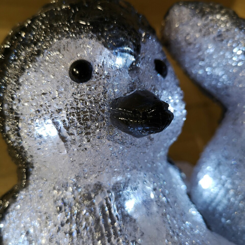 image 1 of 25cm Frosted Acrylic LED Penguins Playing Christmas Indoor Outdoor Decoration