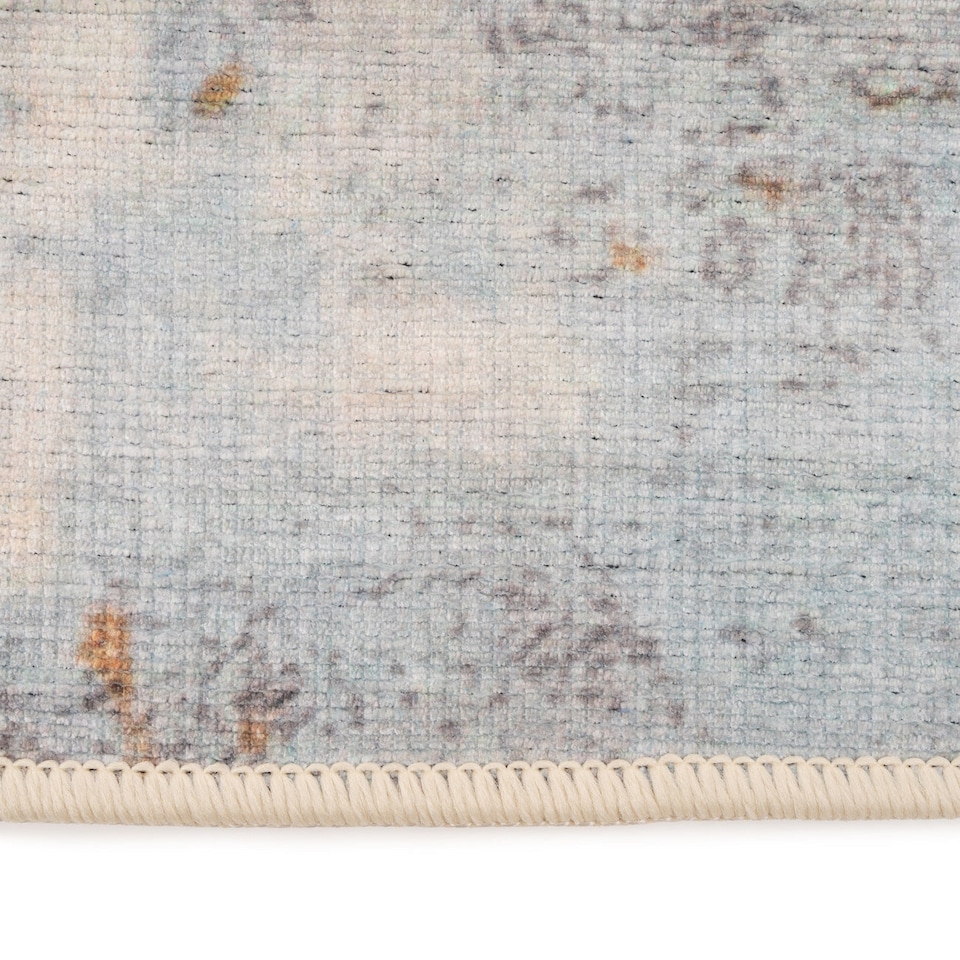 image 1 of KUKOON Beige Pastel Pink Distressed Abstract Washable Living Room Area Rug 120cm x 170cm