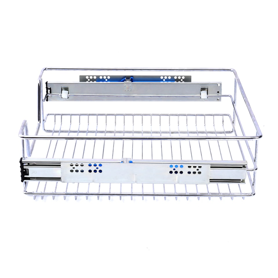 image 1 of Living and Home 2Pcs Metal Sliding Pull Out Wire Basket Organizer For 500mm Cabinet | Silver