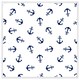 image 1 of Navy anchors on white (Picture Frame) White | S