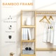 image 4 of HOMCOM Bamboo Garment Rack, Clothes Rack with Storage Shelf, Hanging Rail and Side Hooks for Entryway, Bedroom, Bathroom and Office, Natural