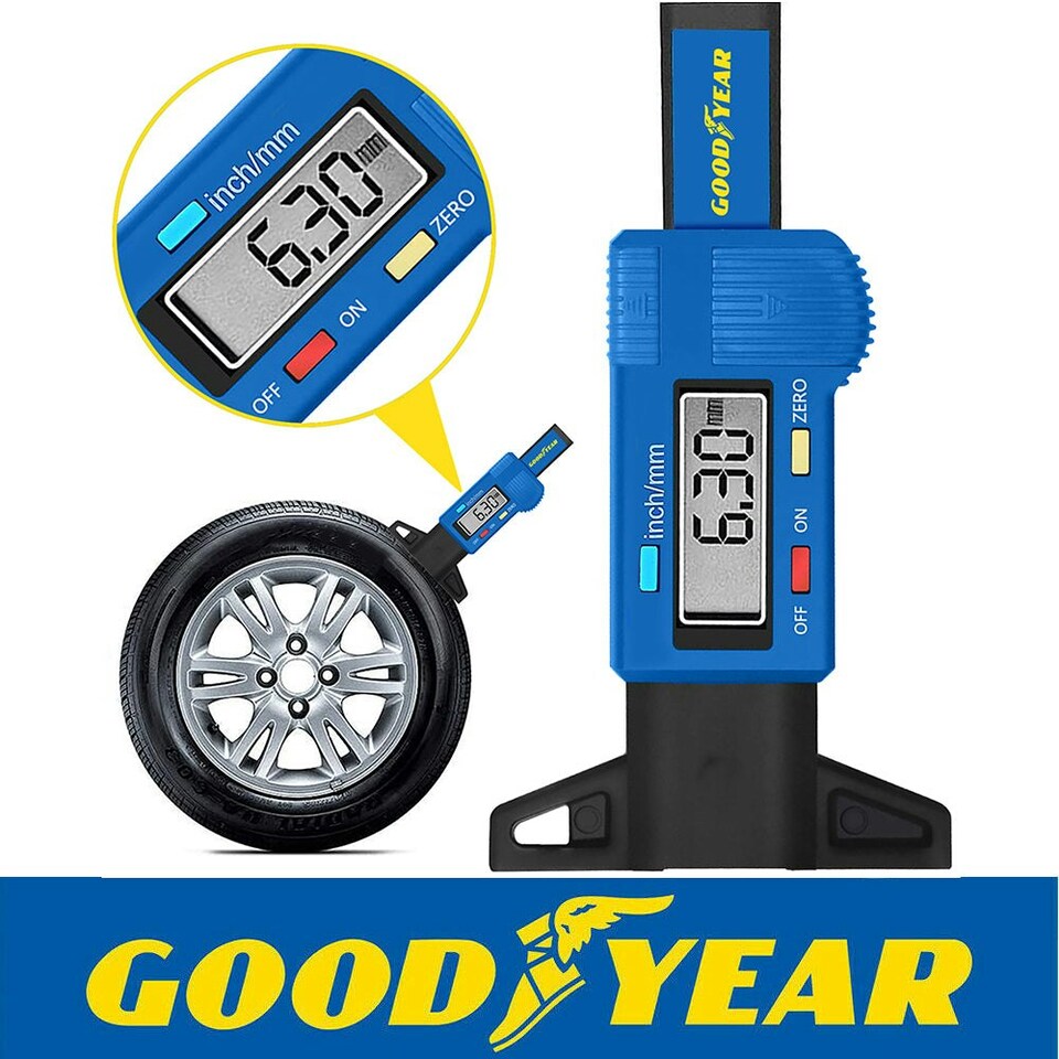 image 1 of Goodyear Digital Tyre Tread Depth Gauge Measuring Tool Car Van Trucks MOT
