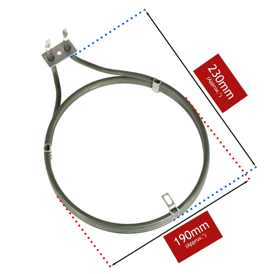 image 1 of SPARES2GO 3 Turn Heating Element for Electrolux EOB51001K EOB51001W EOB5700K EOB5700X Fan Oven 2000w