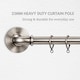 image 2 of Lister Cartwright 25mm Polished Steel Industrial Pipe Extendable Curtain Pole Heavy Duty Metal Curtain Rod with Rings(120-320 cm)