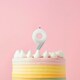 image 1 of Silver Ombre Number '9' Celebration Candle
