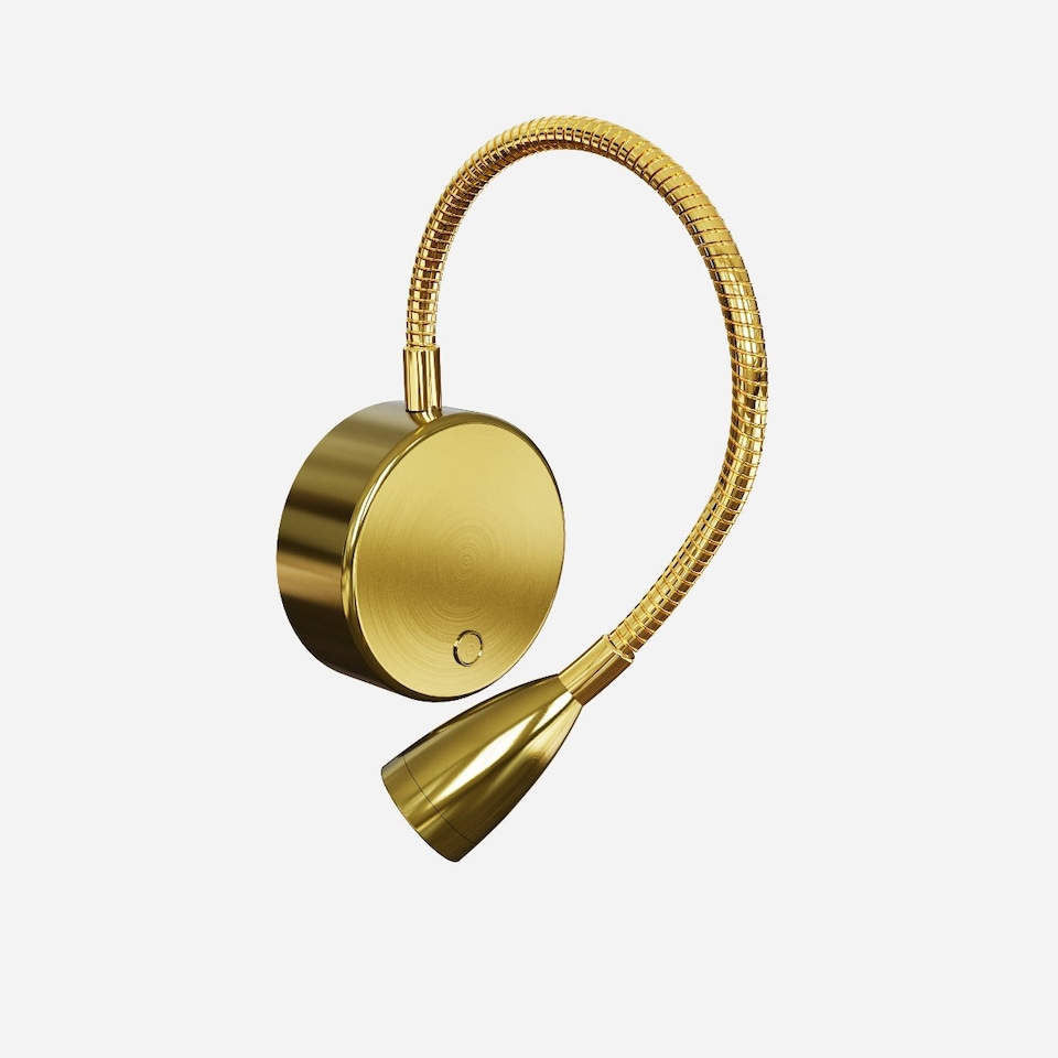 image 1 of CGC MATILDA Satin Gold Adjustable Flexible Neck LED Rechargeable Magnetic USB-C Bedside Wall Light